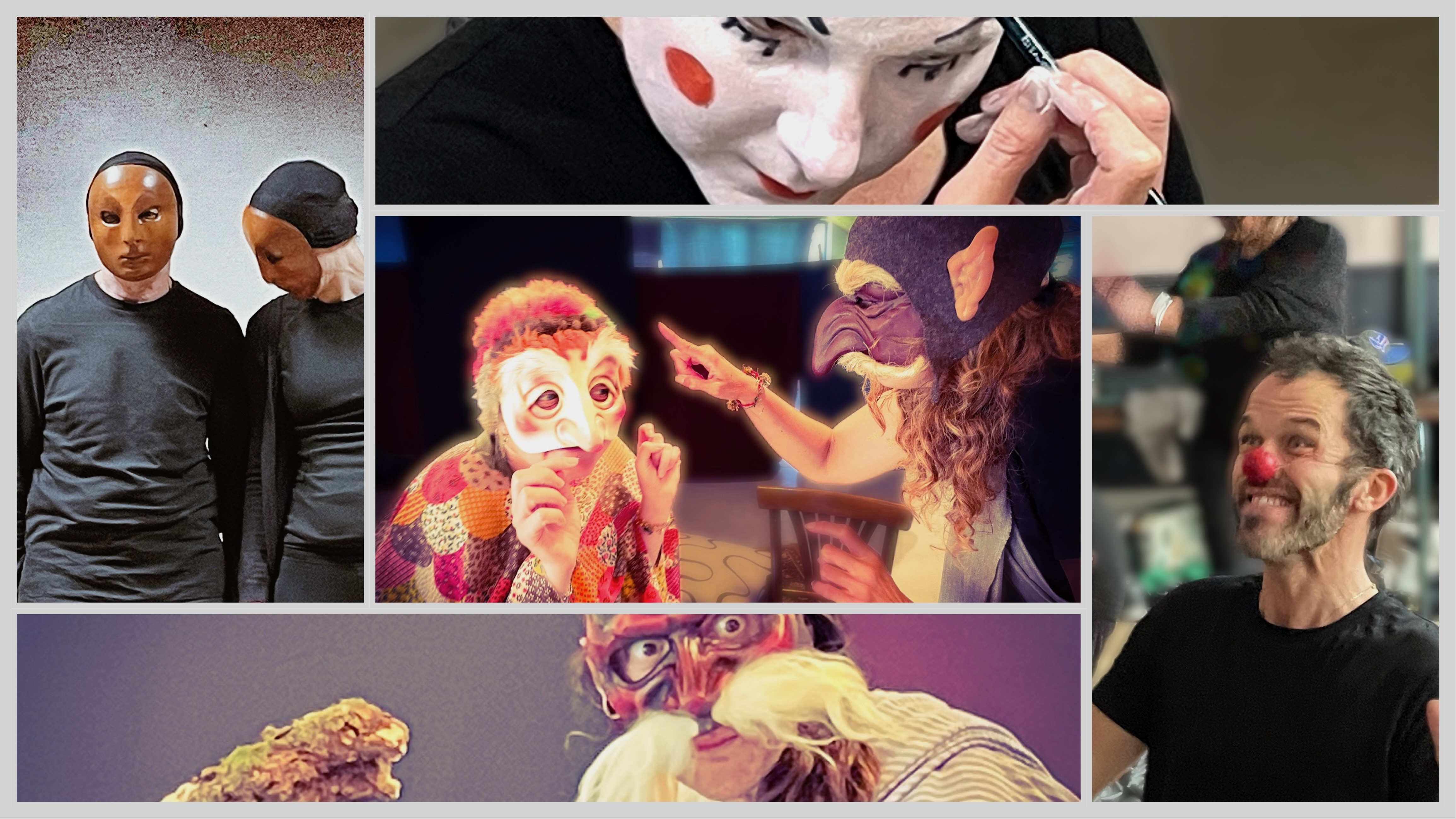 Du plus petit masque, le Clown aux Masques expressifs...